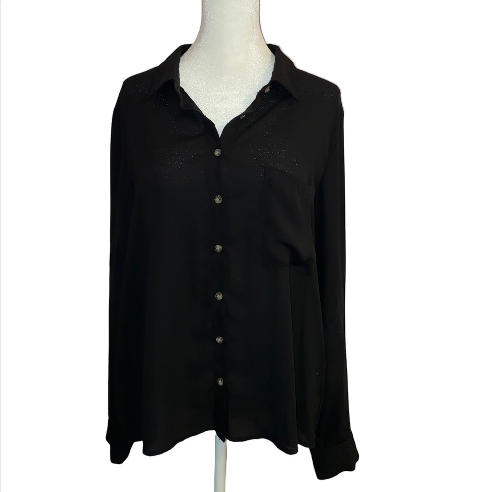 Woman’s black button up blouse